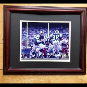 Authentic, autographed, framed Jets photo.
